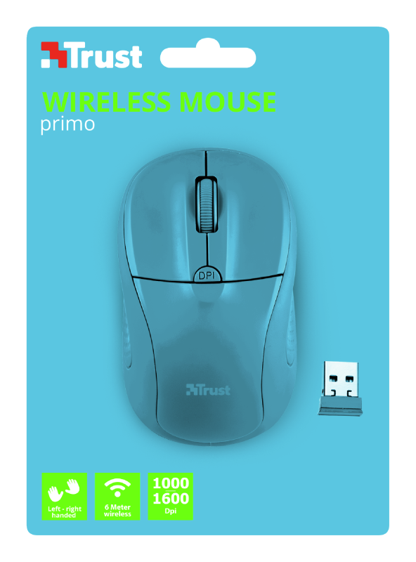 Trust 21921 Primo Kablosuz Mouse - Neon Blue