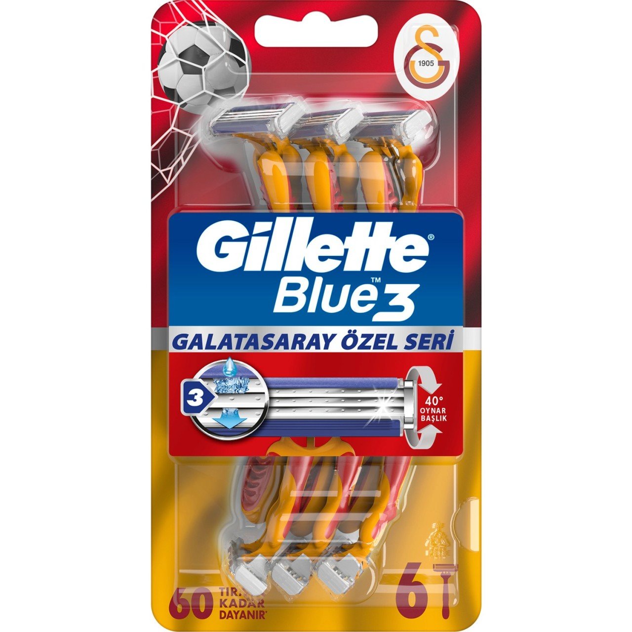 Gillette Blue3 6'lı Galatasaray Taraftar Paketi