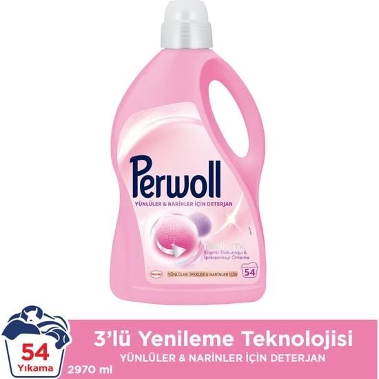 Perwoll Geliştirilmiş Yenileme Yünlüler & Narinler Sıvı Çamaşır Deterjanı 2970 ml
