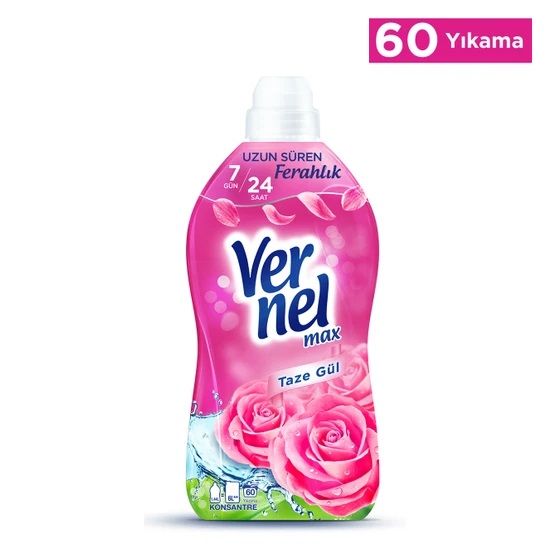 Vernel Max Konsantre Sıvı Çamaşır Yumuşatıcısı Taze Gül 1440 ml - 60 Yıkama