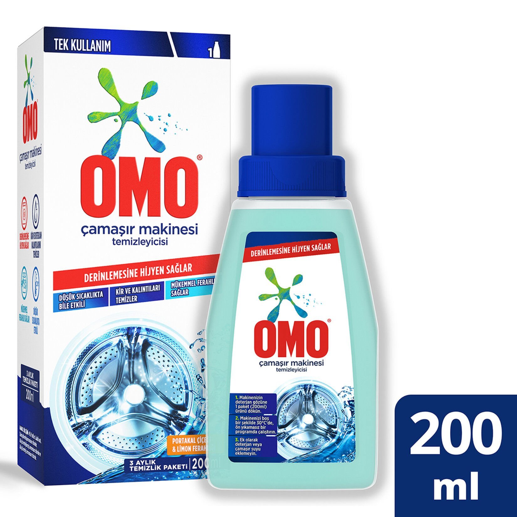 Omo Çamaşır Makinesi Temizleyicisi 200 ml