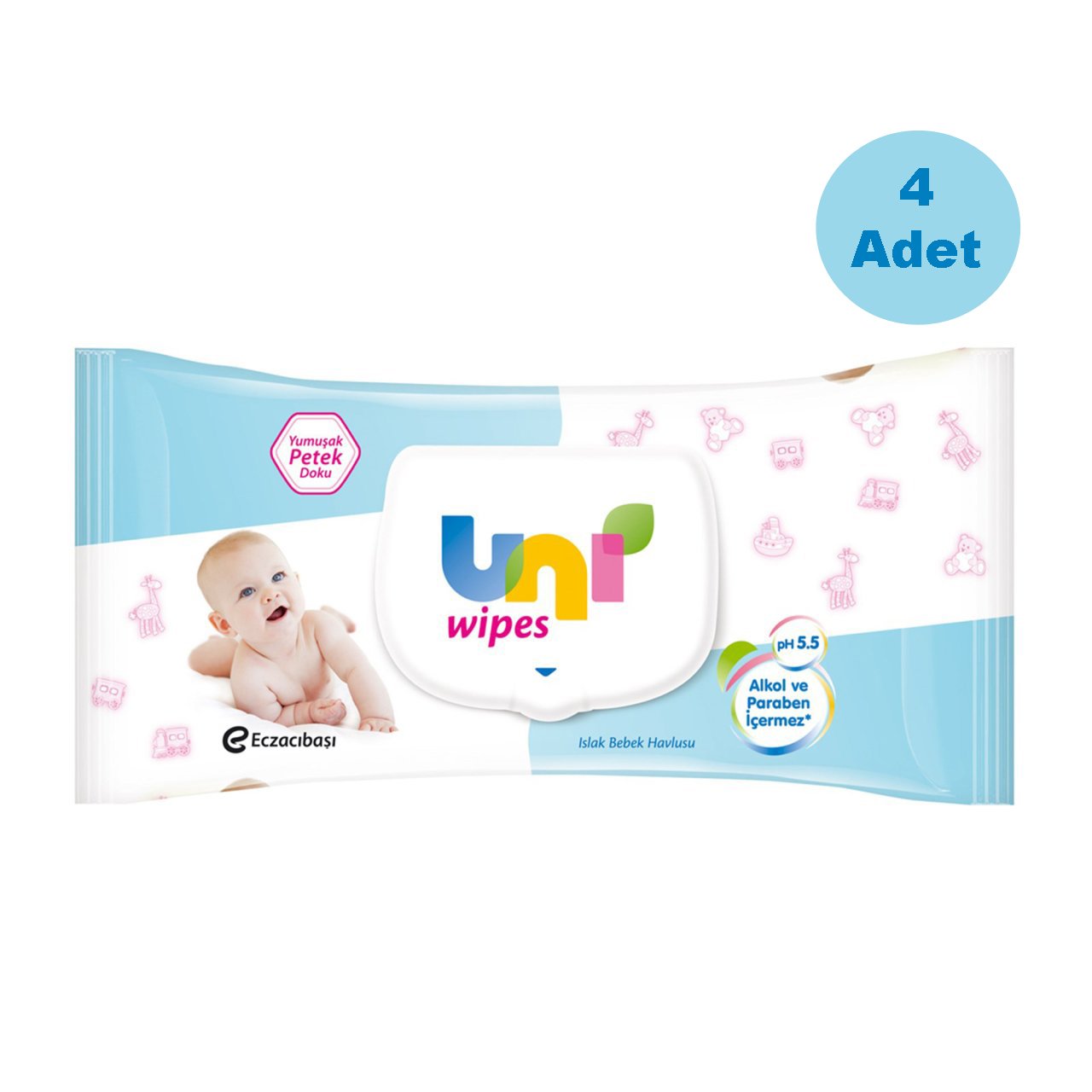 Uni Baby Wipes Islak Havlu Mendil 64'lü x 4 Adet