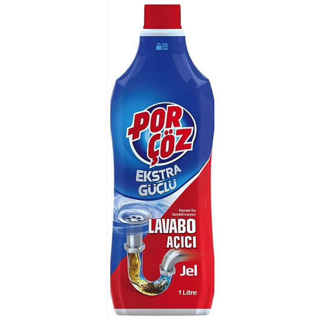 Porçöz Ekstra Güçlü Lavobo Açıcı Jel 1 Lt.