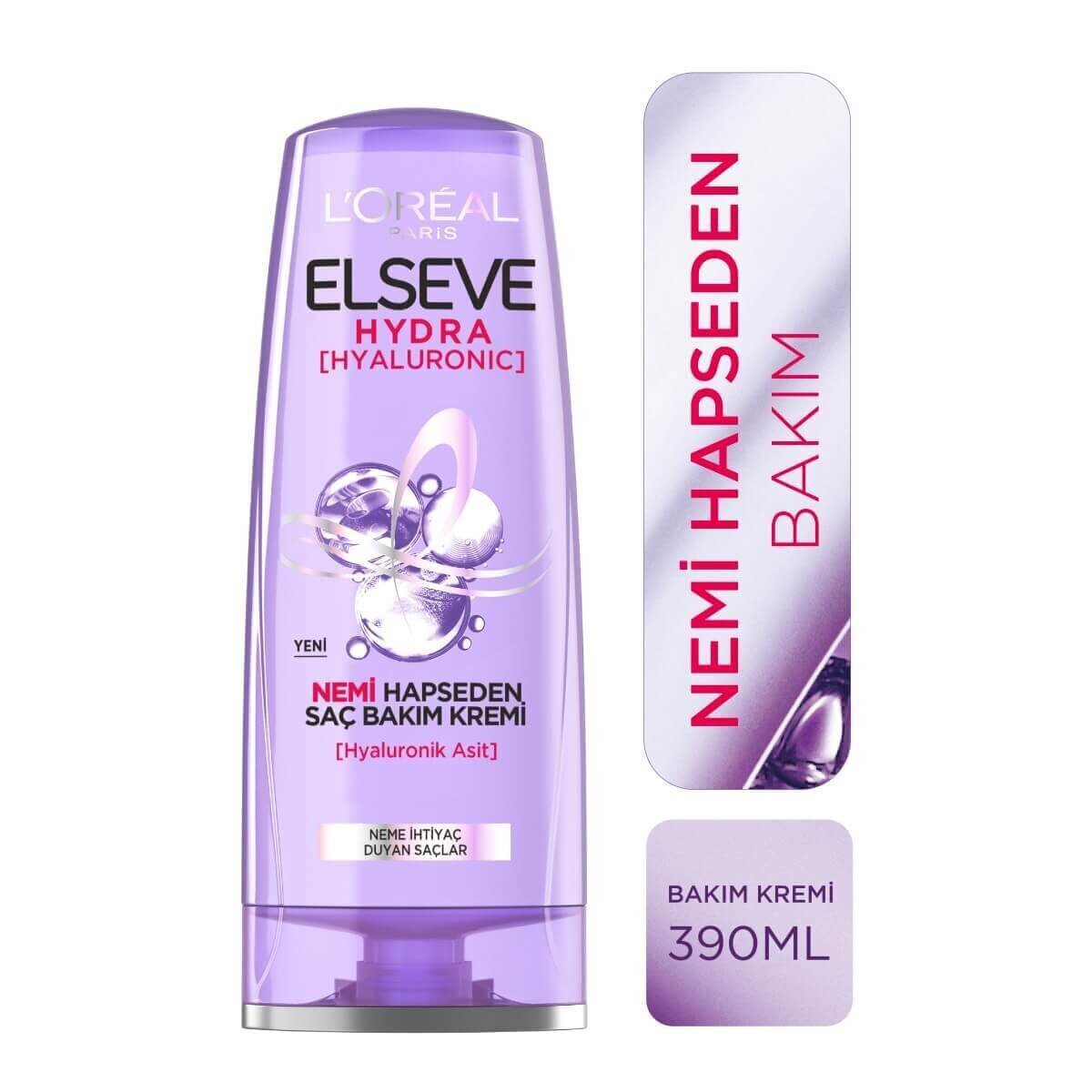 L'Oreal Paris Elseve Hydra [Hyaluronic] Nemi Hapseden Saç Bakım Kremi 390 ml