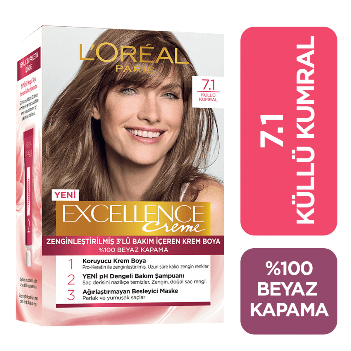 L'Oreal Paris Excellence Creme Saç Boyası 7.1 - Küllü Kumral