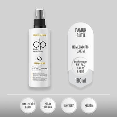 Dp Daily Perfection Pamuk Sütü Durulanmayan Sıvı Saç Bakım Kremi 180 ml