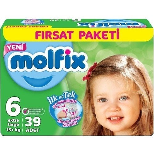 Molfix Bebek Bezi 6 Beden Ekstra Large Fırsat Paketi 39 adet