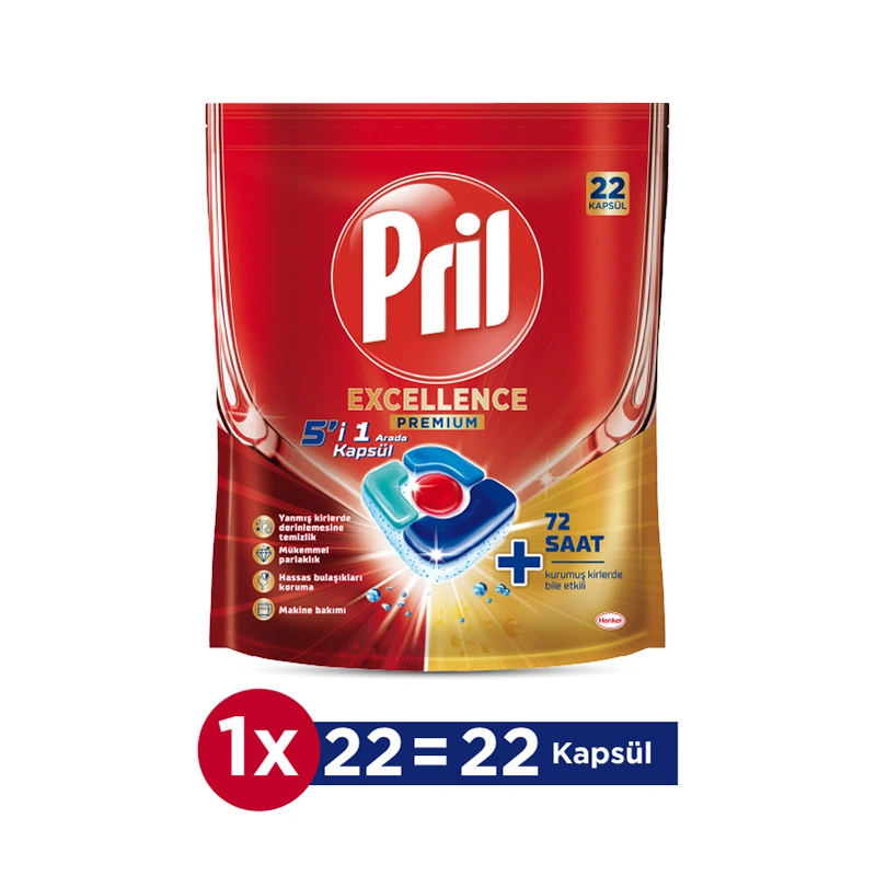 Pril Excellence Premium 5'i 1 Arada Kapsül 22'li