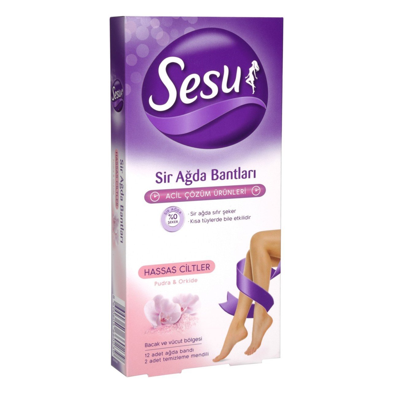 Sesu 12 Adet Hassas Ciltler İçin Vücut Soğuk Ağda Bandı