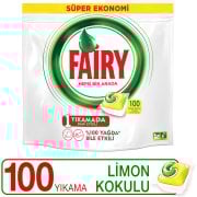 Fairy Hepsi Bir Arada Bulaşık Makinesi Deterjanı Kapsülü Limon Kokulu 100 Yıkama