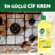 Cif Krem Yüzey Temizleyici Limon Kokulu Yağ ve Kireç Sökücü Leke Çıkarıcı 1500 ml