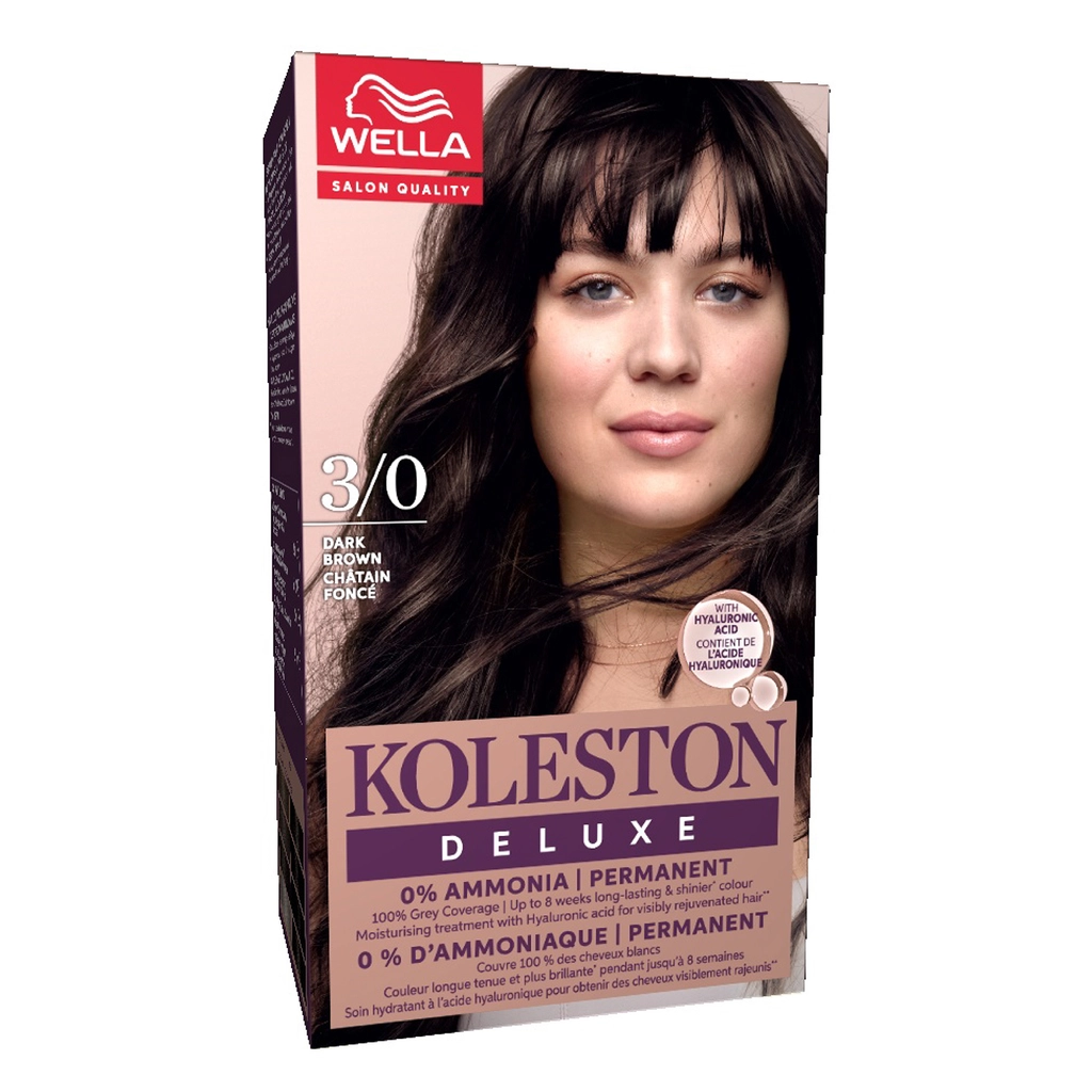 Wella Koleston Deluxe Amonyaksız Kit Saç Boyası 3/0 Koyu Kahve