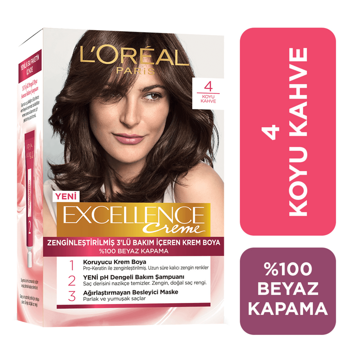 L'Oreal Paris Excellence Creme Saç Boyası 4 - Koyu Kahve