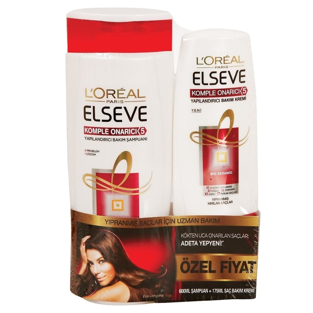 Elseve Komple Onarıcı Şampuan 600 ml + 175 ml Saç Kremi 2'li Set