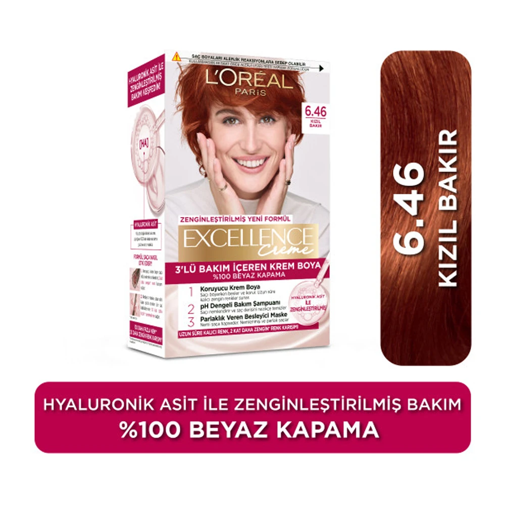 L'Oréal Paris Excellence Creme Saç Boyası 6.46 Kızıl Bakır