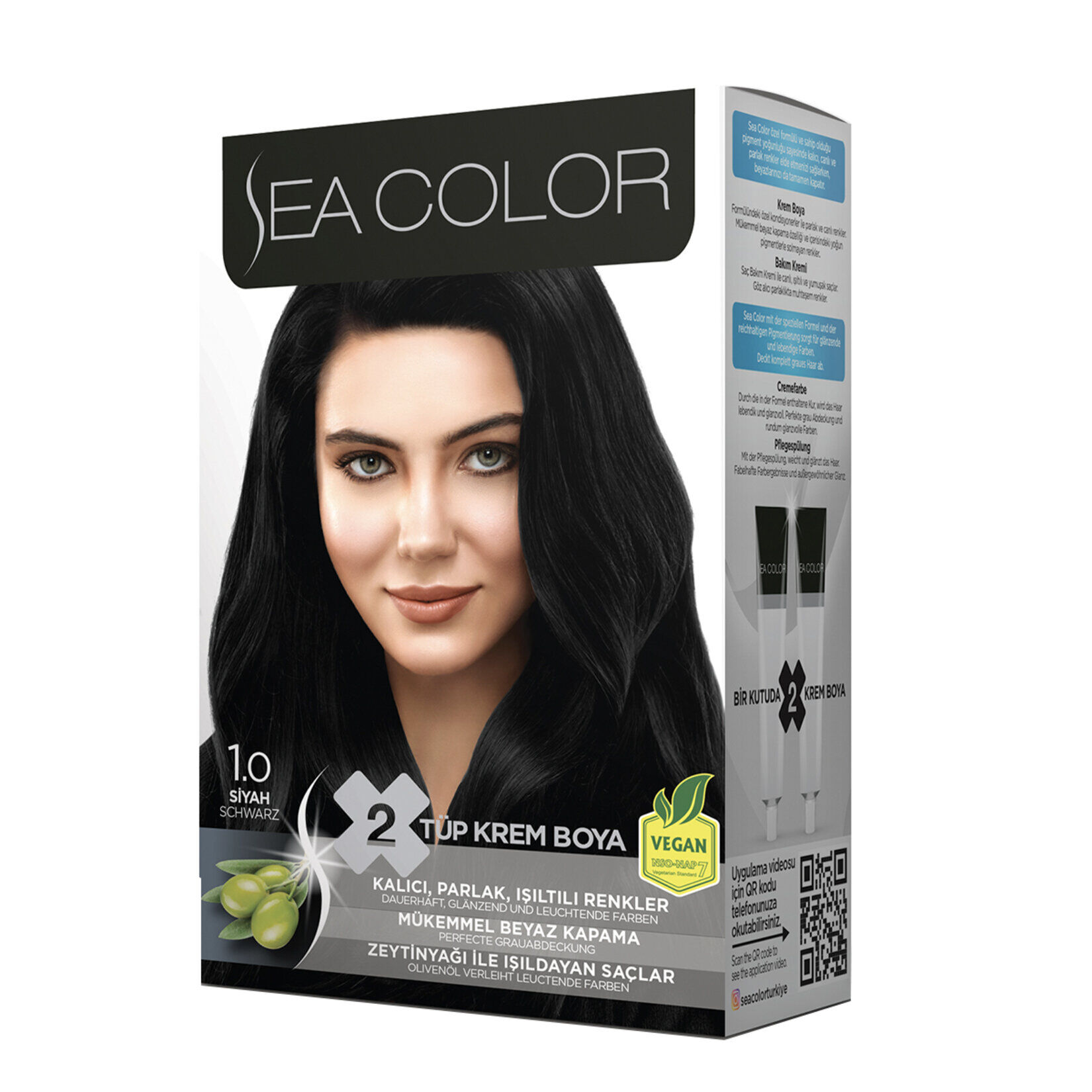 Sea Color Saç Boyası Seti 1.0 Siyah 185 ml