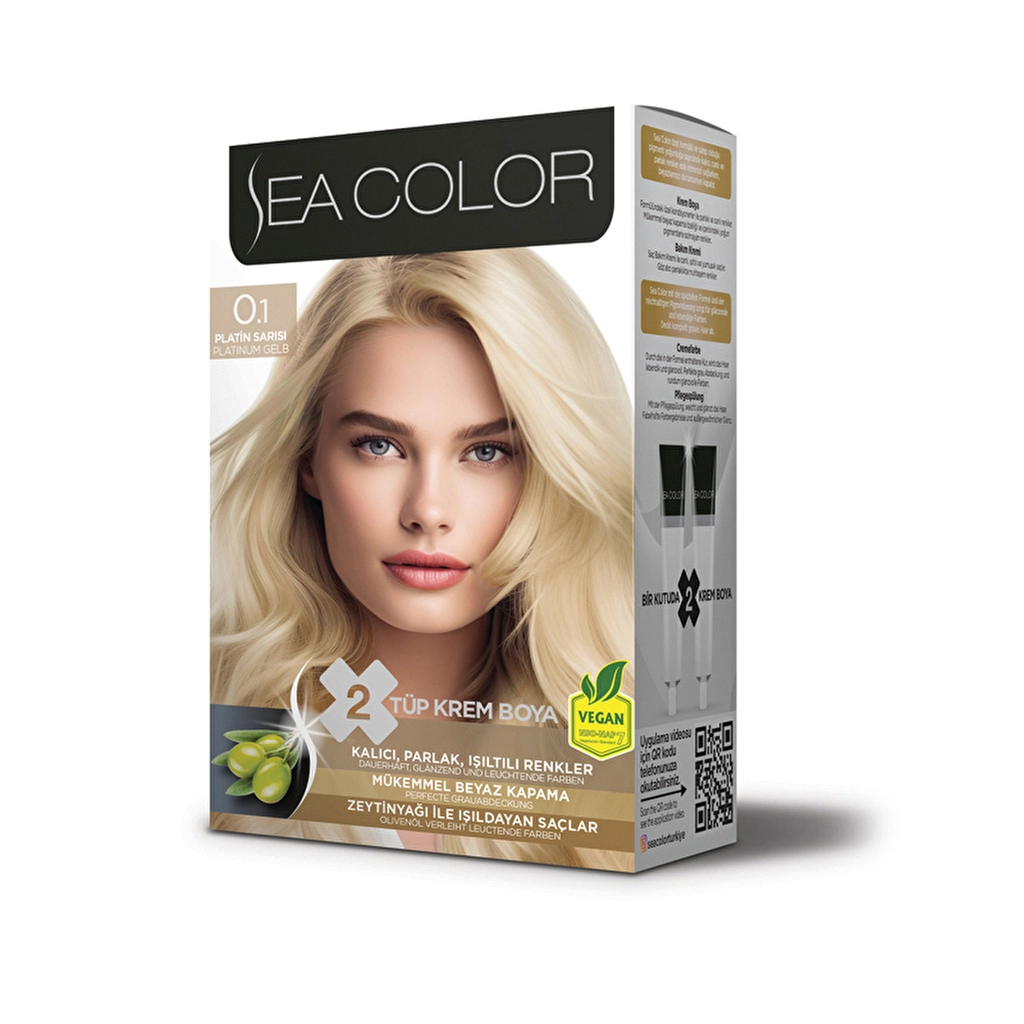 Sea Color Saç Boyası Seti 0.1 Platin Sarısı 185 ml