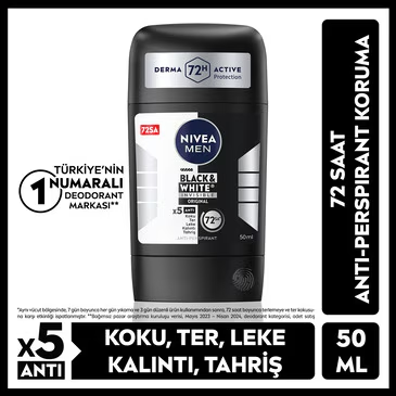 Nivea Men Erkek Stick Deodorant Black & White Invisible Original 50 ml