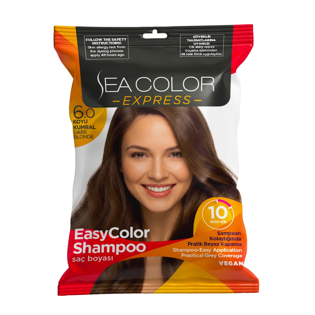 Sea Color Şampuan Express Saç Boyası 6.0 Koyu Kumral