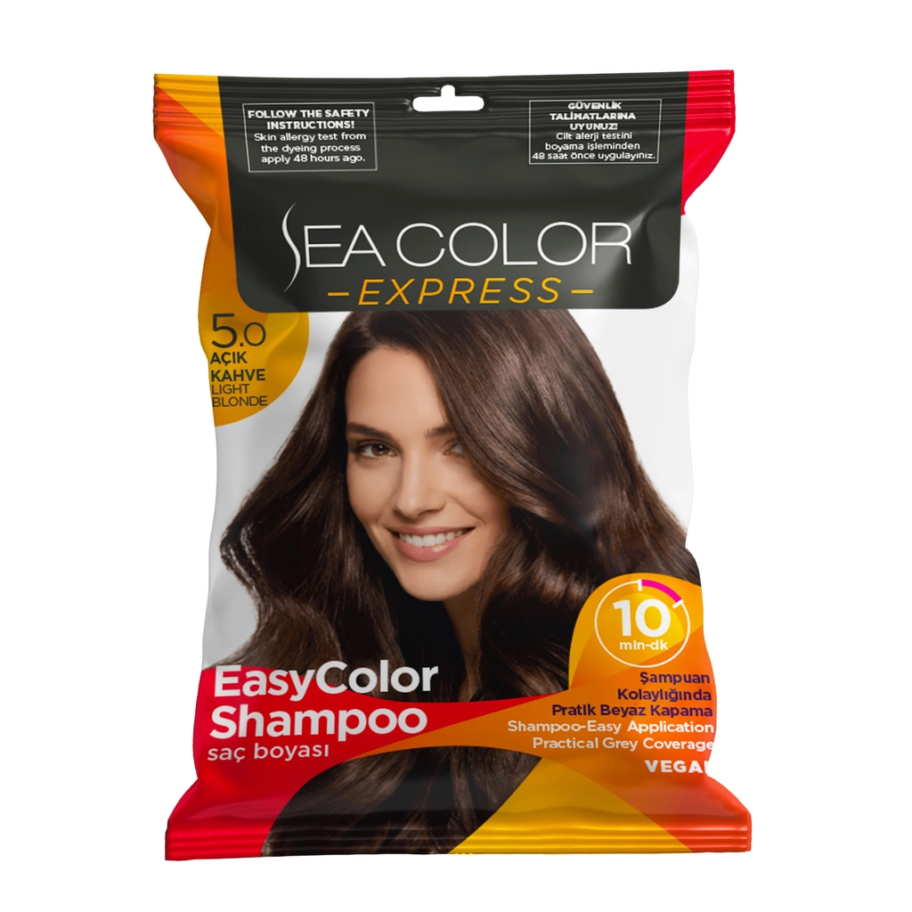 Sea Color Şampuan Express Saç Boyası 5.0 Açık Kahve