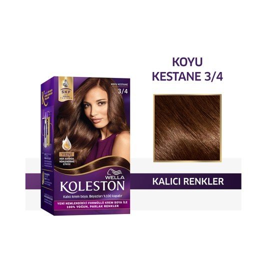 Koleston Kit Saç Boyası 3-4 - Koyu Kestane