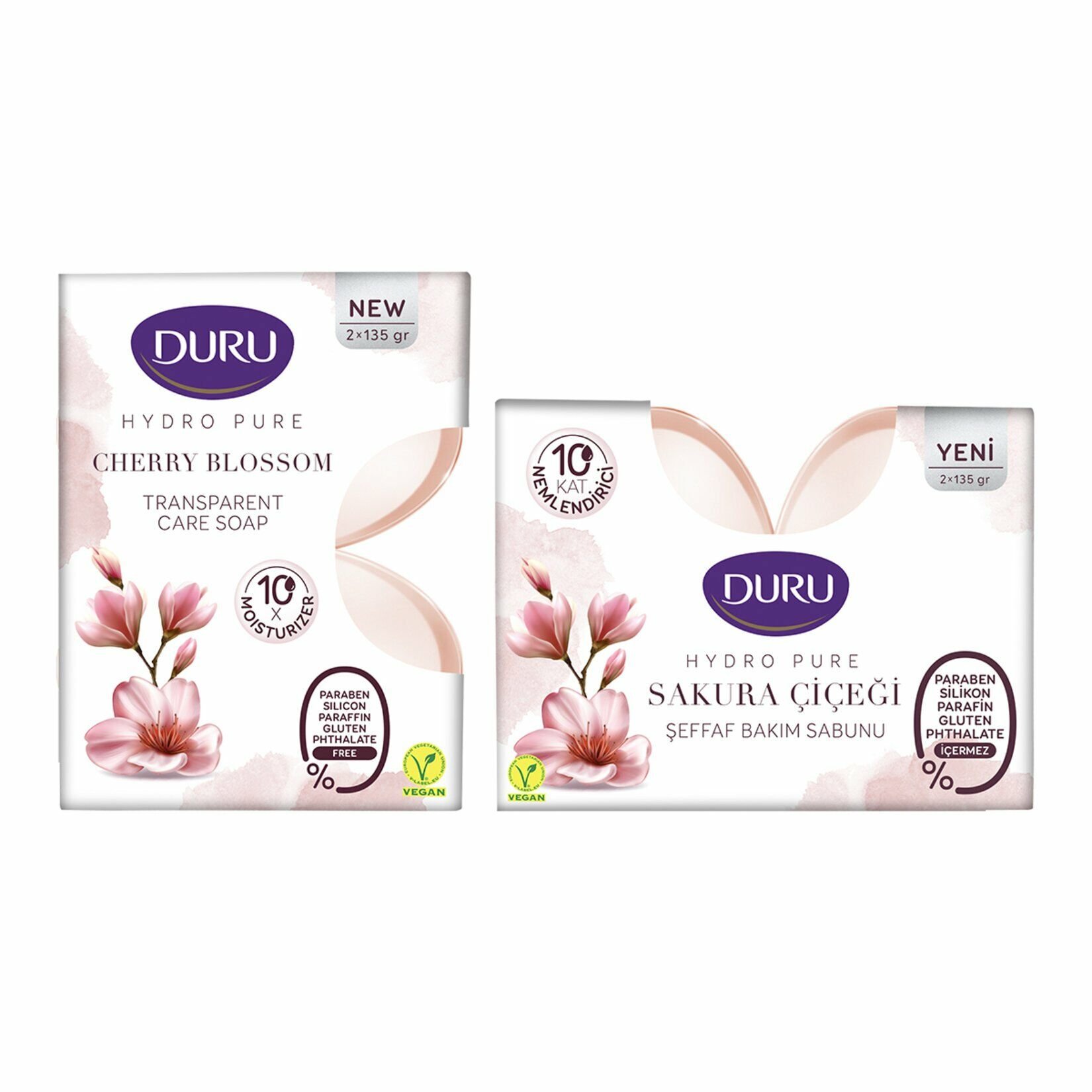 Duru Hydropure Sakura Şeffaf Bakım Sabunu 2*135 G