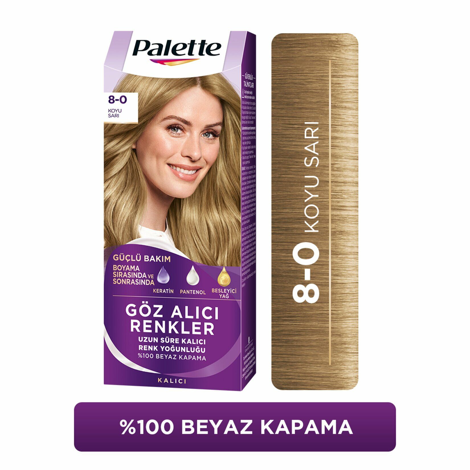 Palette Göz Alıcı Renkler 8-0 - Koyu Sarı