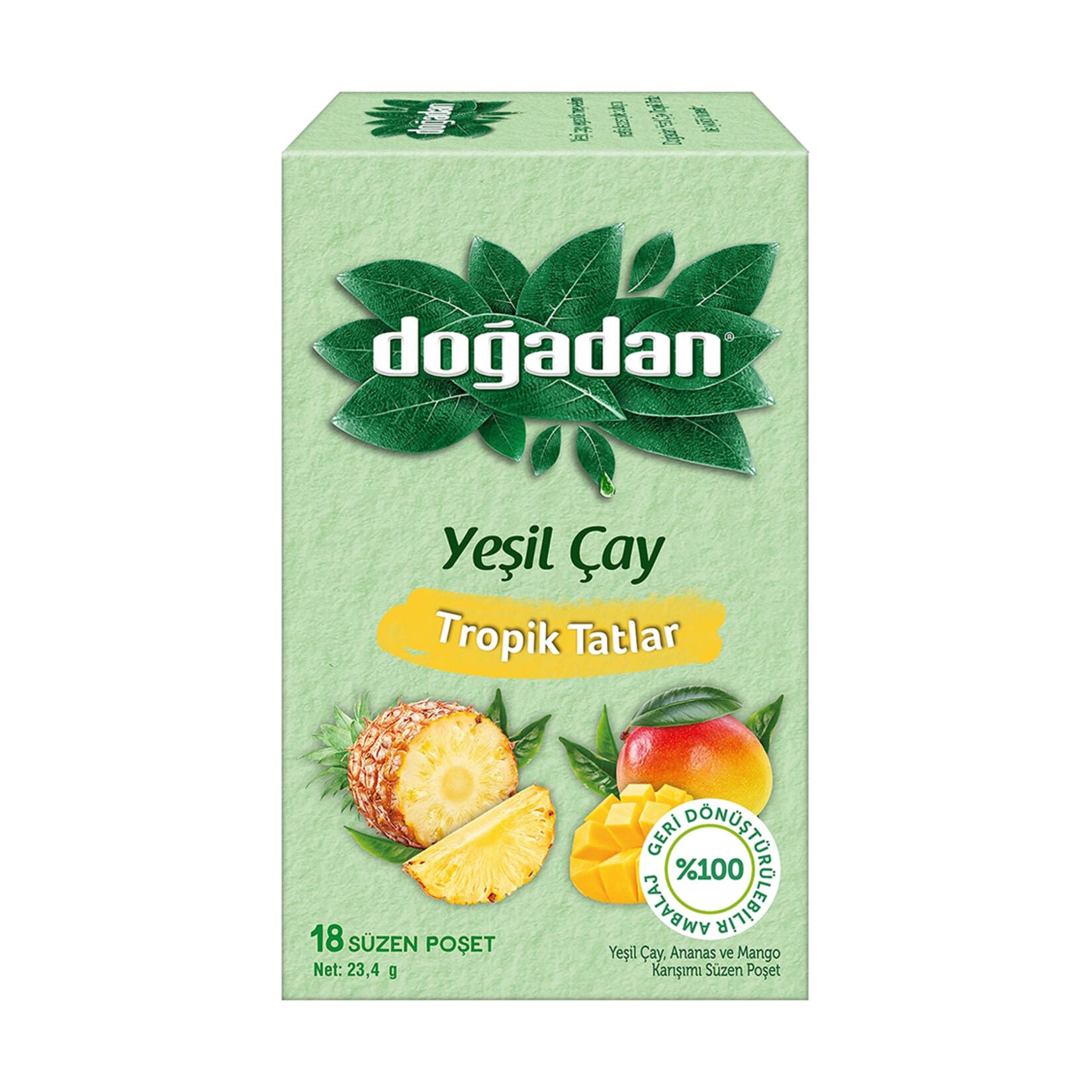 Doğadan Yeşil Çay Tropik Tatlar 18'li 23,4 G