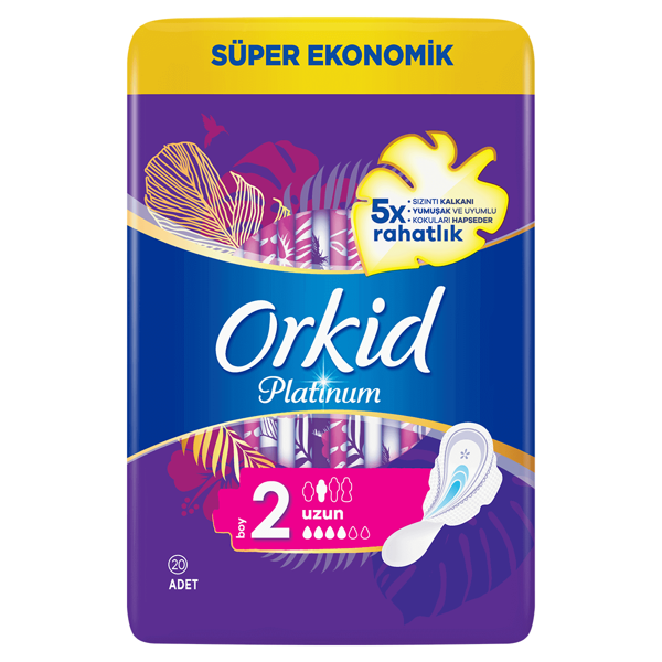 Orkid Platinum Hijyenik Ped Uzun 20 Adet