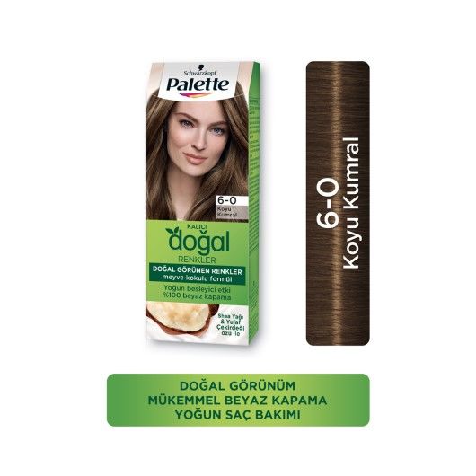 Palette Kalıcı Doğal Renkler Saç Boyası 6-0 Koyu Kumral