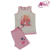 Winx Kız Çocuk Askılı Şortlu Takım - Pembe