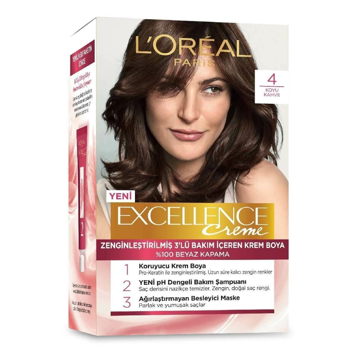 L'oreal Paris Excellence Creme Saç Boyası 4 - Koyu Kahve