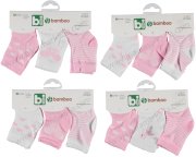Bibaby Bambu Kız 3'lü Çorap (0-3 Ay)